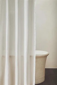 TOPSTITCHED SHOWER CURTAIN