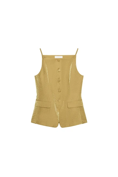 WRINKLED SATIN EFFECT VEST