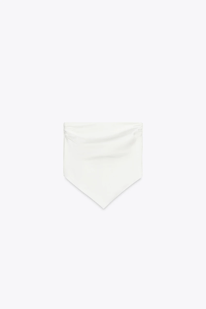 SATIN EFFECT HANKY TOP