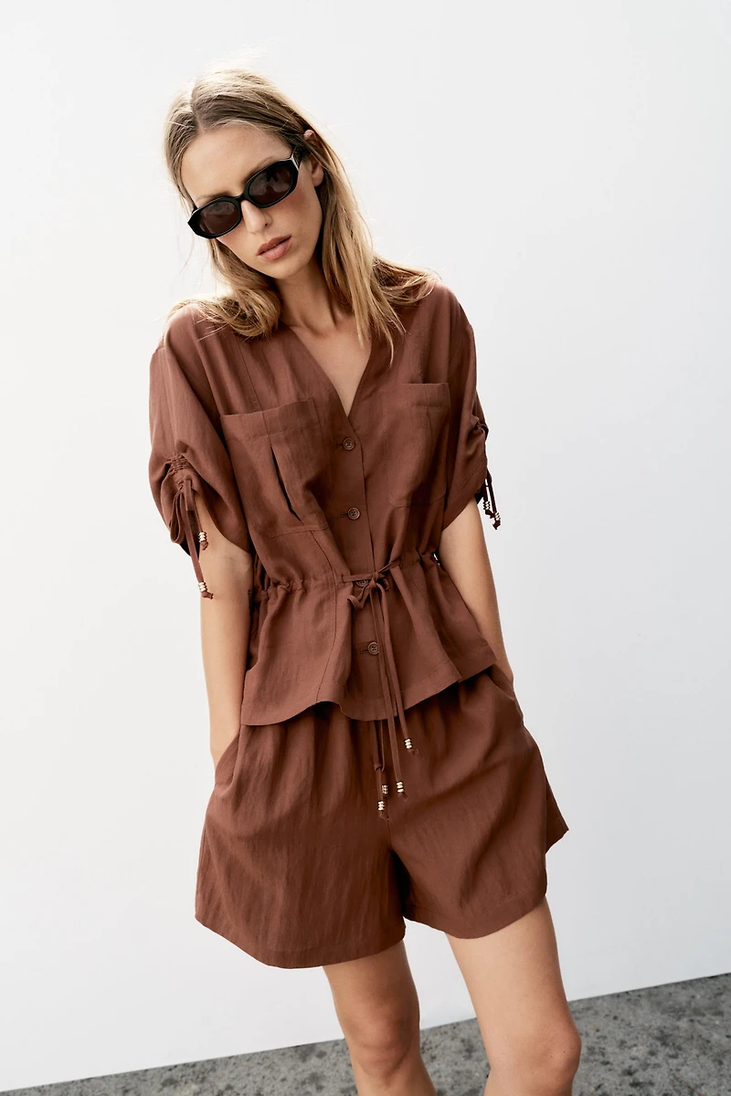 VESTE SAFARI MANCHES COURTES ET FANTAISIE