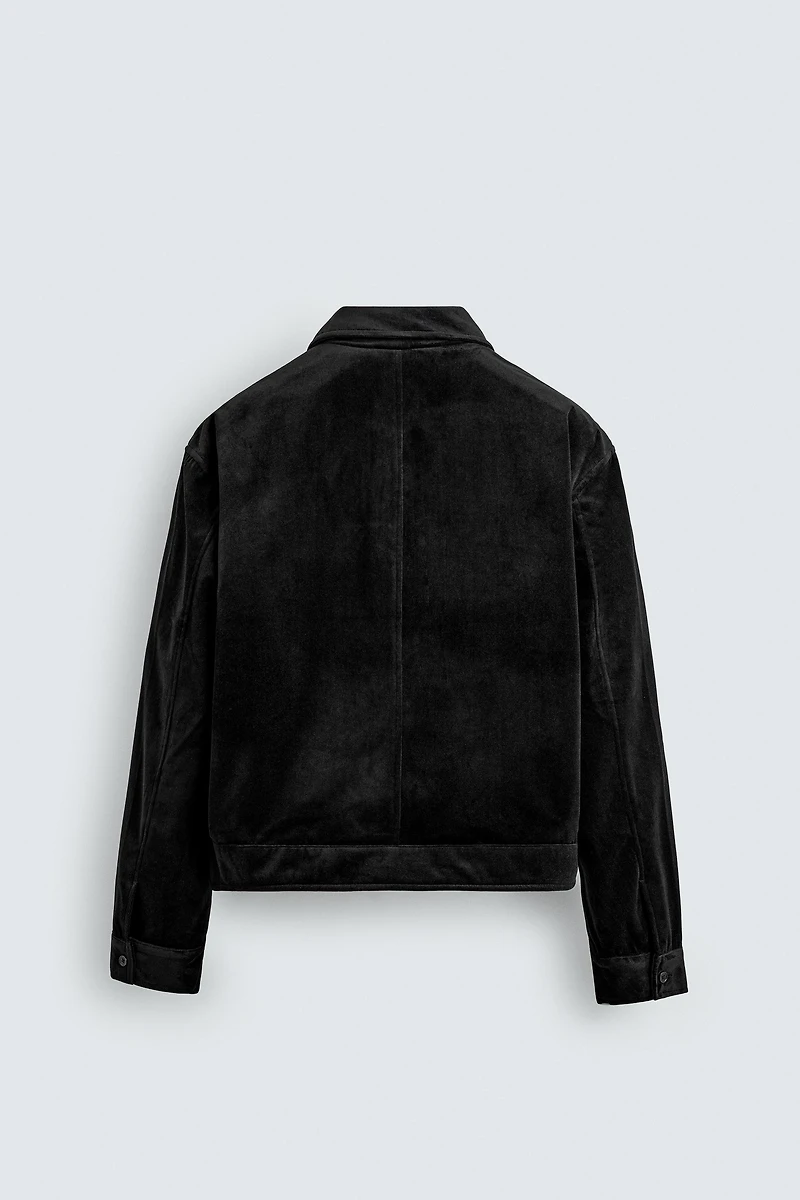 TEXTURED VELVET OVERSHIRT