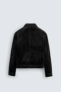 TEXTURED VELVET OVERSHIRT