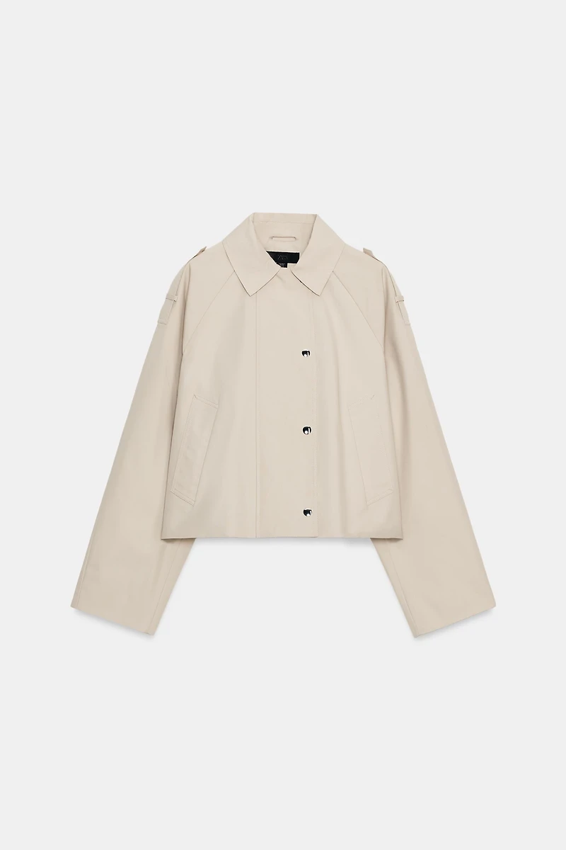 CROPPED DOUBLE BREASTED TRENCH