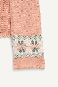 LIMITED EDITION WOOL BLEND GREEK KEY KNIT SCARF