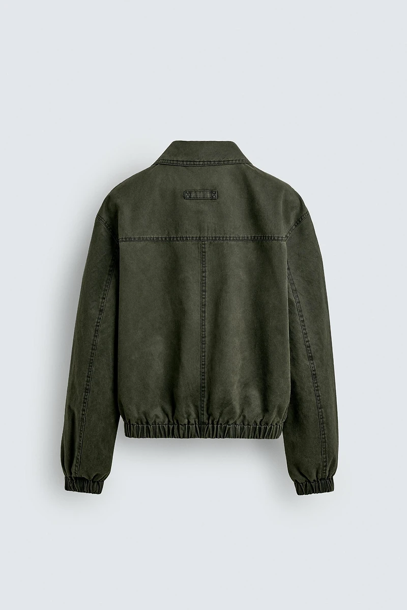WASHED EFFECT FAUX SUEDE JACKET