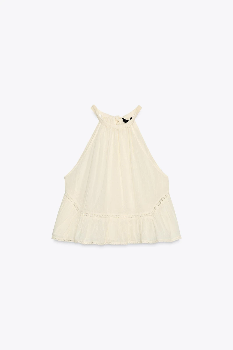 EMBROIDERED GAUZE TOP