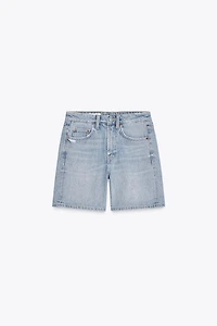 SHORT EN JEAN TRF À TAILLE MI-HAUTE