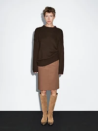 100% cashmere oversize sweater with elbow patches