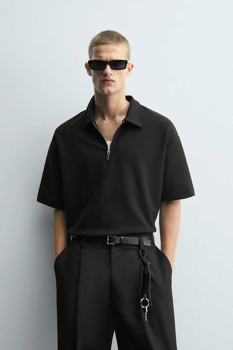 INTERLOCK ZIP POLO SHIRT