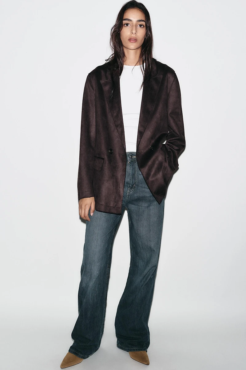 FAUX SUEDE BLAZER