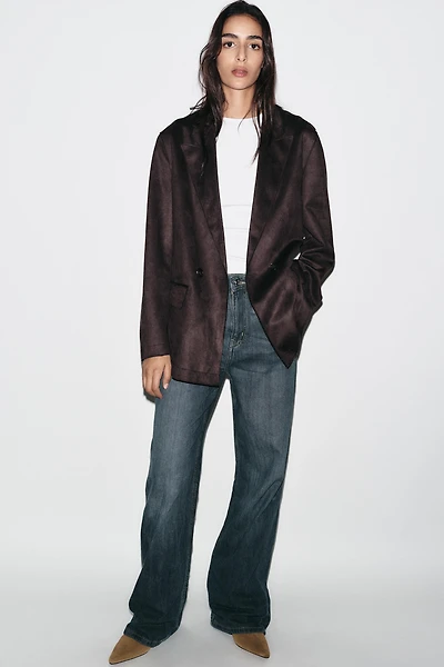 FAUX SUEDE BLAZER