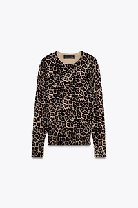 PULL EN MAILLE IMPRIMÉ ANIMAL