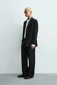 RELAXED FIT VISCOSE-LINEN SUIT PANTS