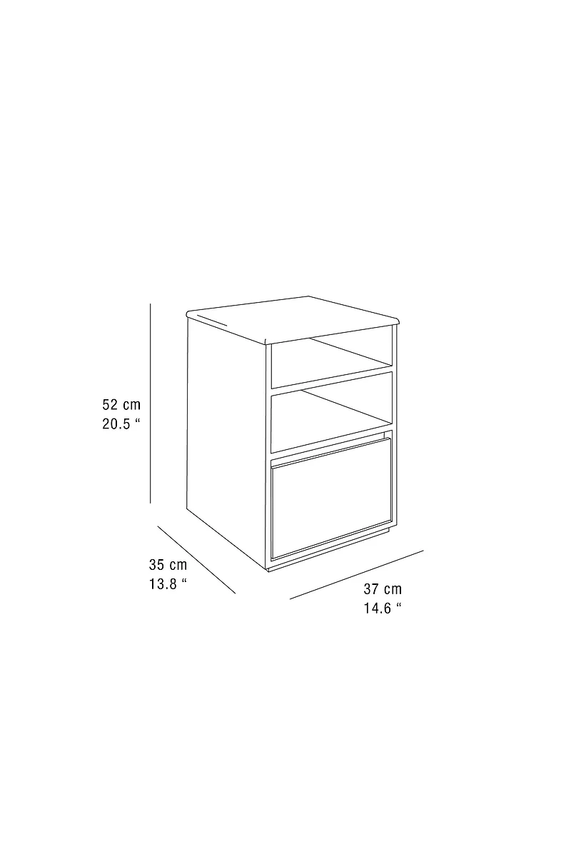 WOODEN BEDSIDE TABLE