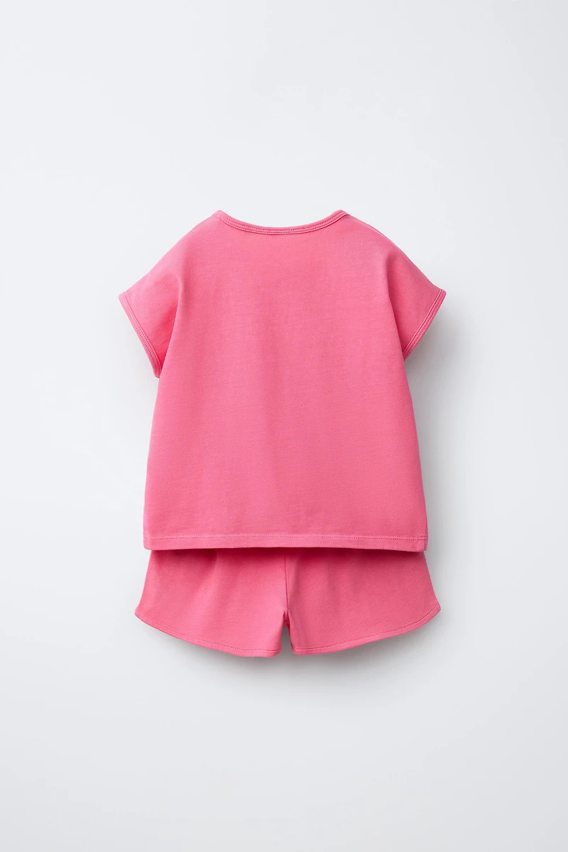 SOLID T-SHIRT AND BERMUDA SET