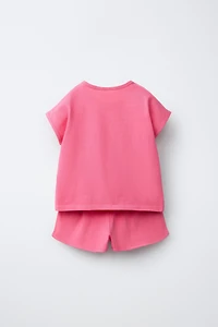 SOLID T-SHIRT AND BERMUDA SET