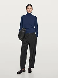 100% wool boyfriend fit trousers