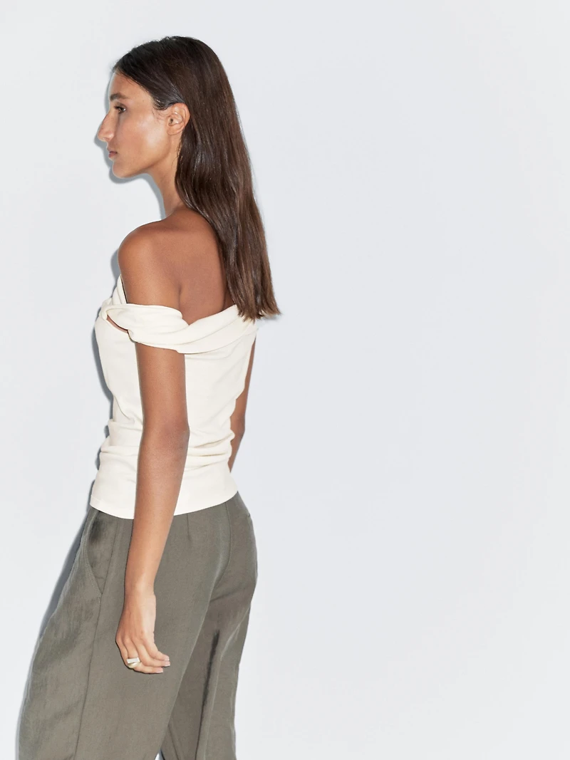 Draped top with knot detail