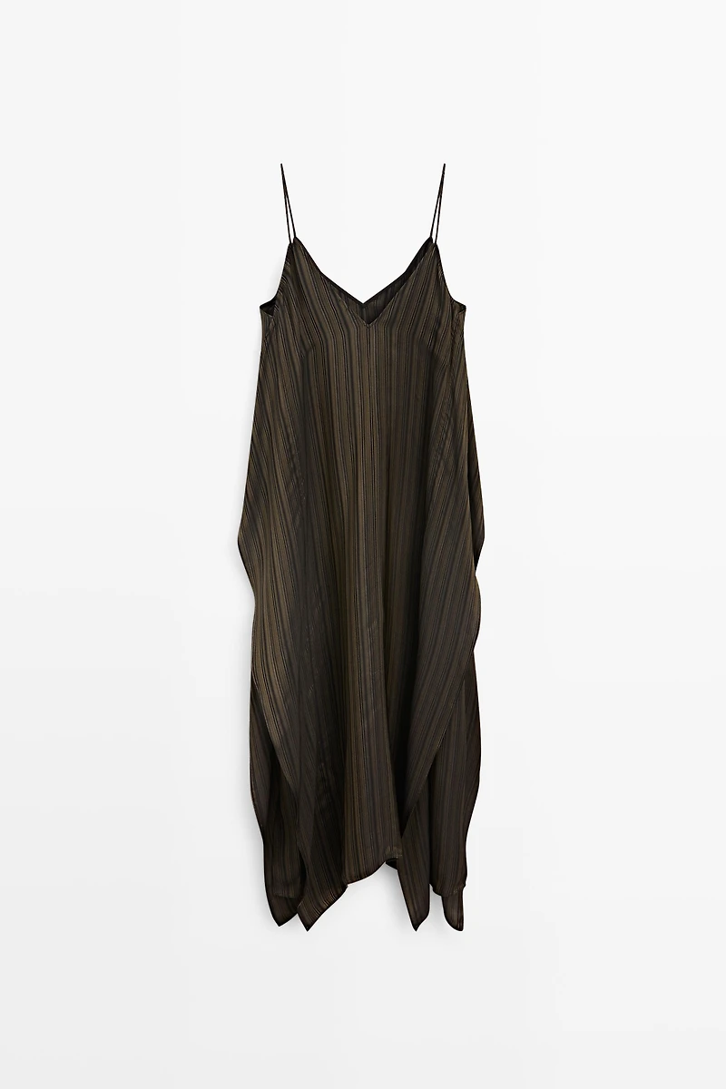 Asymmetrical flowing midi dress