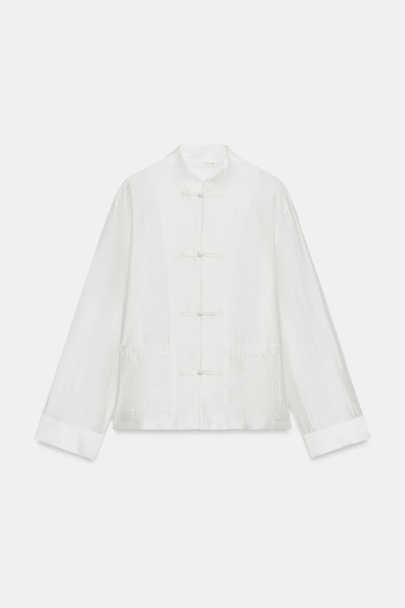 CHEMISE SATINÉE À BRANDEBOURGS ZW COLLECTION