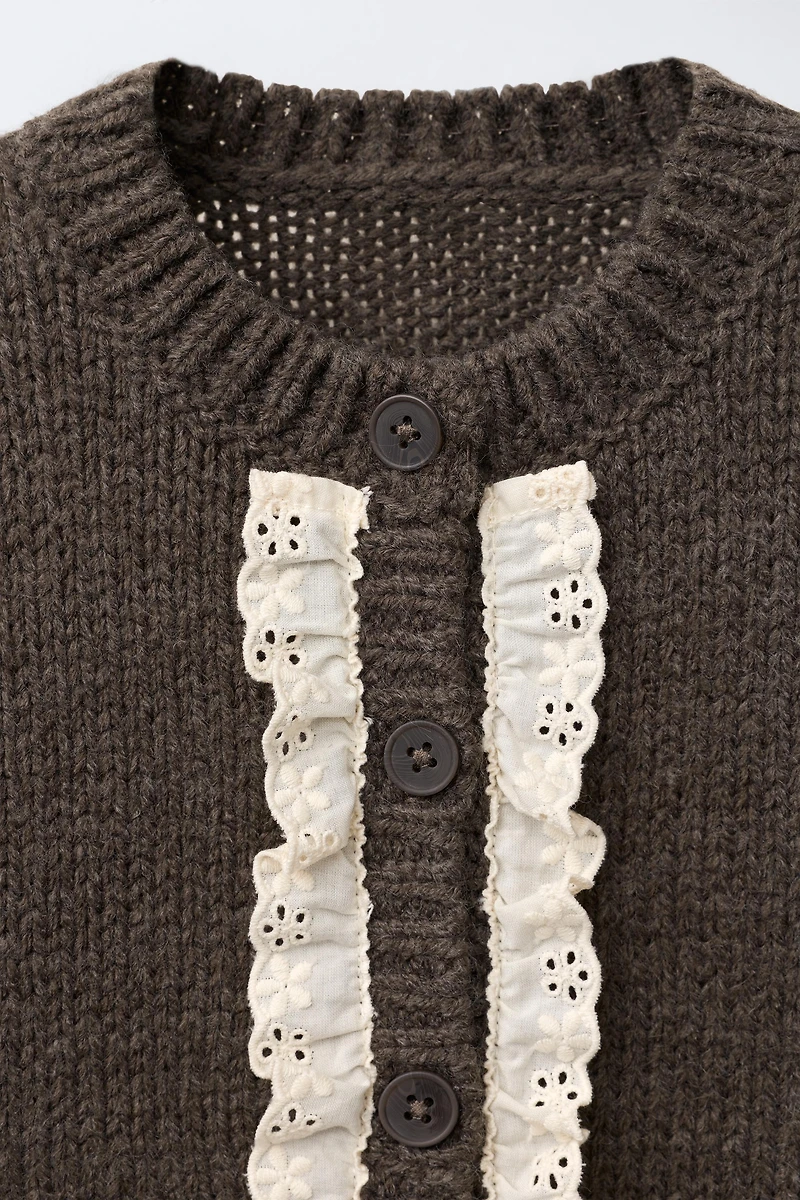 LACE TRIM CARDIGAN
