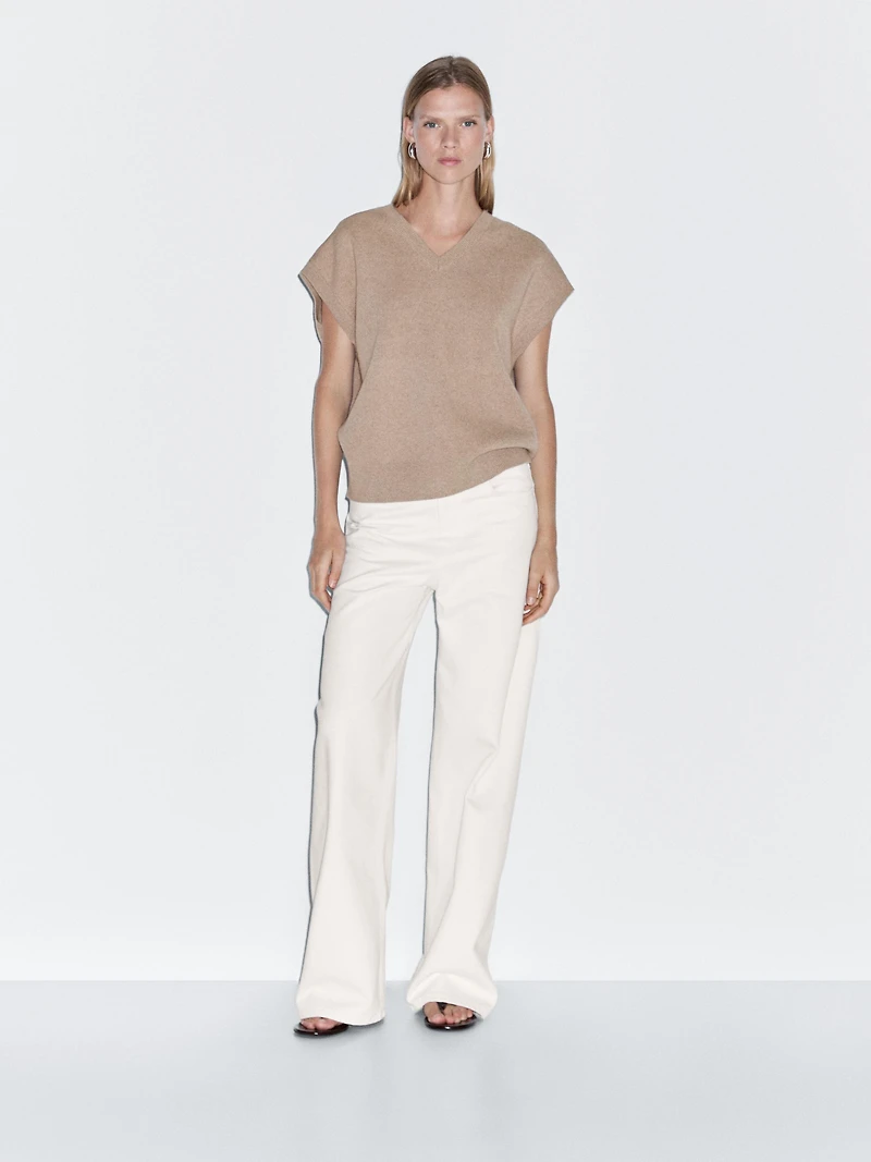 Wool blend knit vest