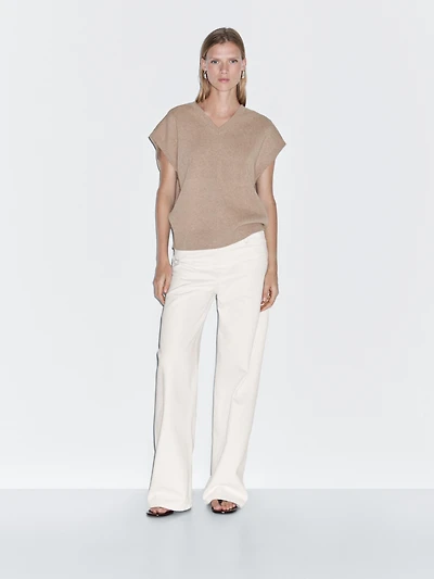 Wool blend knit vest