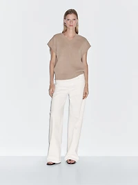 Wool blend knit vest