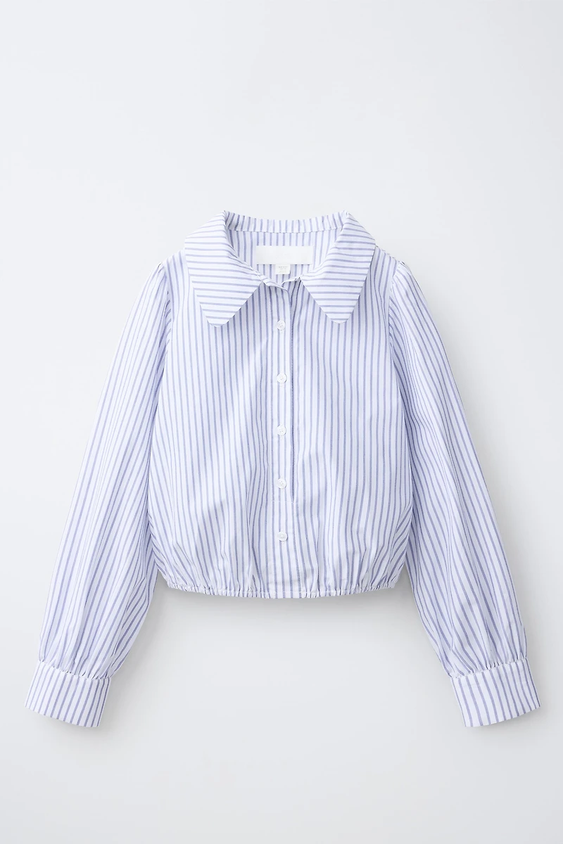 CHEMISE À RAYURES ET COL CLAUDINE