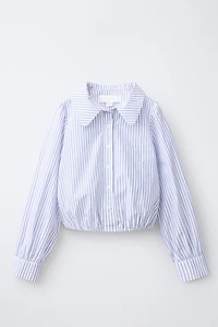 CHEMISE À RAYURES ET COL CLAUDINE
