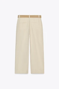 LINEN CULOTTES WITH BELT