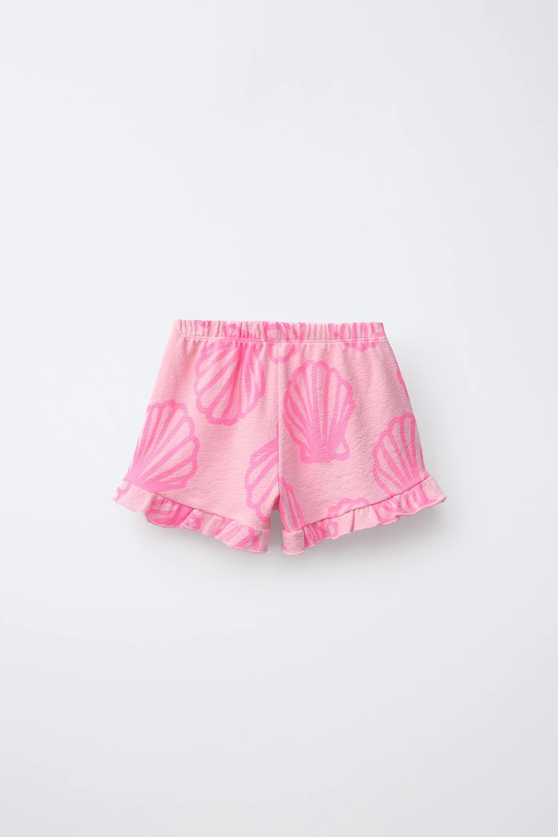 NEON SHELL PRINT SHORTS