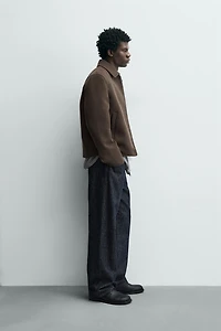 WOOL EFFECT ZIPPER JACKET