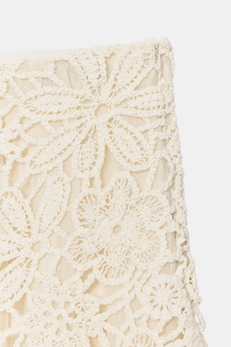 JUPE MI-LONGUE EN CROCHET BIMATIÈRE