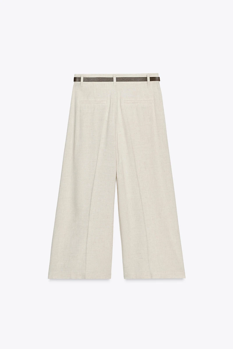LINEN BELTED CULOTTES