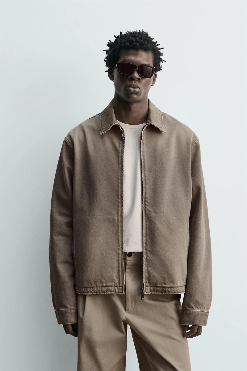 REGULAR FIT ZIP DENIM JACKET