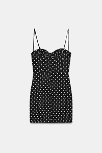 POLKA DOT STRAPPY MINI DRESS