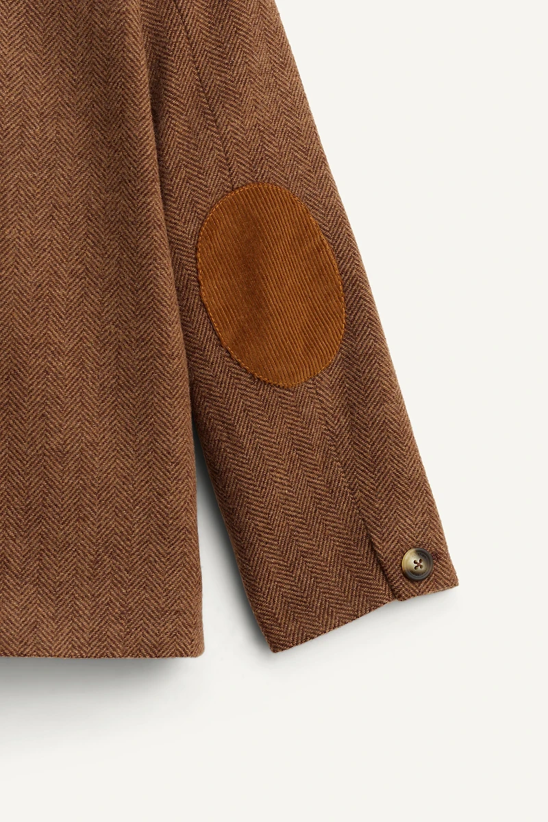 LIMITED EDITION HERRINGBONE BLAZER WITH ELBOW PATCHES AND WOOL