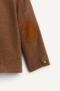 LIMITED EDITION HERRINGBONE BLAZER WITH ELBOW PATCHES AND WOOL