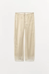 COMBINATION GEORGETTE LACE PANTS