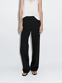 Mid-waist straight-leg trousers