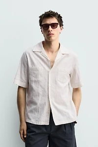 RELAXED FIT STRIPED JACQUARD SHIRT