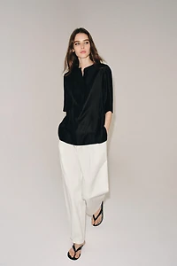 SHORT SLEEVE FLOWY BLOUSE ZW COLLECTION