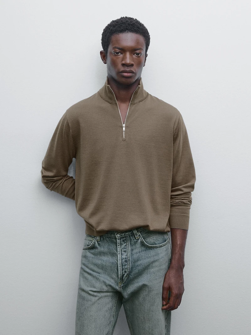 Quarter-zip knit sweater