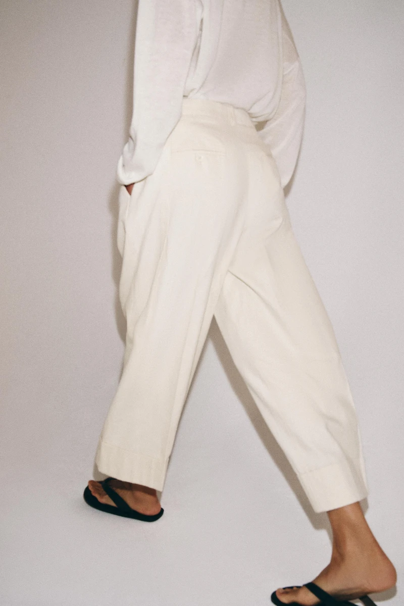 PLEATED LINEN PANTS ZW COLLECTION