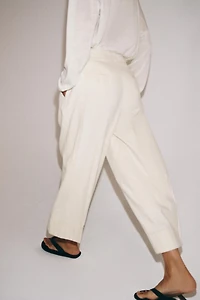 PLEATED LINEN PANTS ZW COLLECTION