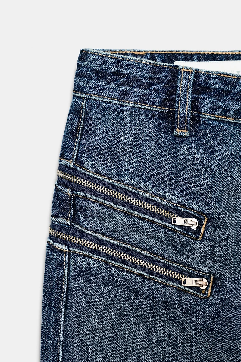 TRF ZIPPER DENIM SKIRT