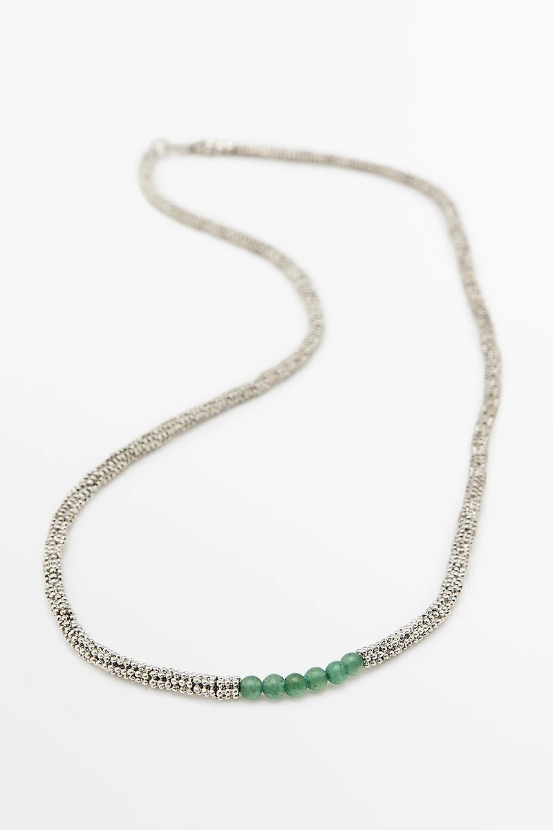 Mixed bead detail necklace