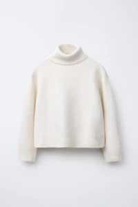 PLAIN KNIT TURTLENECK SWEATER