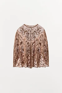 LIMITED EDITION GEORGETTE EMBROIDERED LAYER TOP